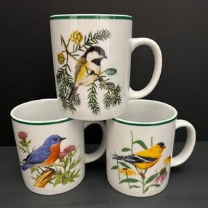 3 Vtg National Wildlife Federation Chickadee, Robin, Yellow Goldfinch Bi…